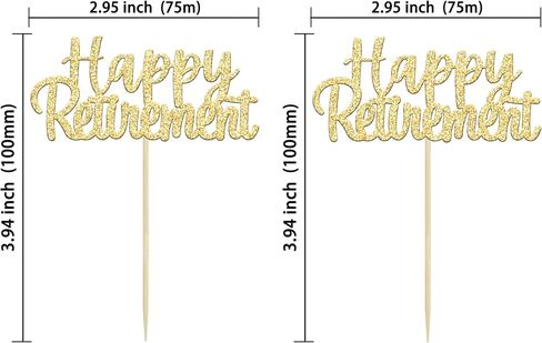 Gyufise 36 Pack Gold Glitter Happy Retirement Cupcake Toppers Retired Cupcake Picks Retirement Theme Birthday Party Cake Decorations Supplies in Saudi Arabia