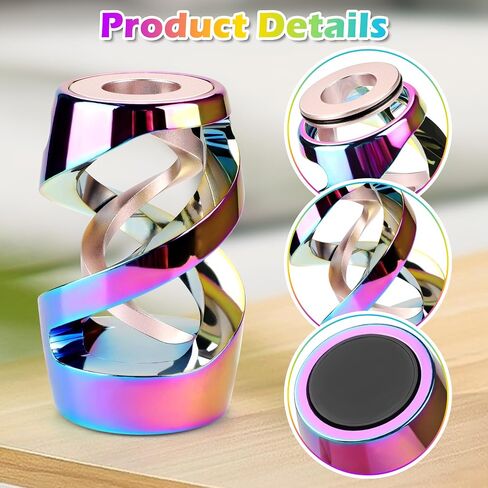 Upgraded Kinetic Desk Toys, Kinetic Spinning Desk Toy, Desk Fidgets for Adults, Fidget Toys for Party Favors, Stocking Stuffers (Rainbow) in Saudi Arabia