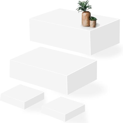 6 Steps Display Stands, White Acrylic Buffet Risers, Food Display Risers for Party with Hollow Bottoms in Saudi Arabia