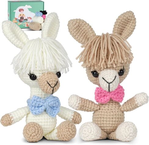 mehorkook Beginner Crochet Kit Step by Step Video Tutorials Ideal for Adults and Kids Crochet Animal Projects DIY Craft Materials Perfect for Learning and Creative Fun (Alpaca) in Kuwait