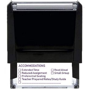 Choose Wording! - SPED Modifications Accommodation Teacher's Rubber Stamp Black Blue Red Green Purple