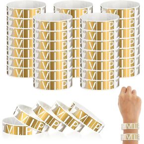 200pcs معصم VIP للأحداث عصابات معصم مقاومة للماء الأساور الورقية خفيفة الوزن لحفلات الحفلات المهرجانات في حديقة الملاهي