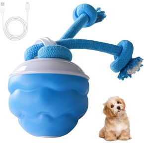 Barkzys PowerTail 2.0 Interactive Dog Toy, Automatic Rolling Ball with Squeaker, for Small Medium Large Dogs