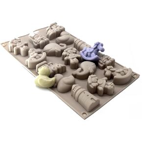X-Haibei Choo Choo Train Trojan Soap Silicone Mold Crayon Chocolate Making 1 oz/cell