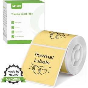 Thermal Labels for Nelko PM220 Label Maker, 2 inch (50mm) Round Thermal Label, Waterproof, Multi-Purpose Tab Tape, 1 Roll of 150 Self-Adhesive Thermal Paper (White)