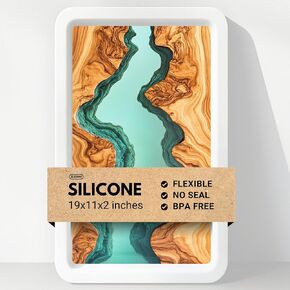 Large Rectangular Resin Table Silicone Mold 19x11x2 Inches (Single Unit) - Premium Quality, No Seal Required, Reusable for DIY River Table and Epoxy Casting Projects