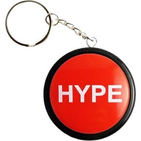 HYPE2Go: Keychain Hype Button | Hip Hop Air Horn Sound Effect Button (BATTERIES INCLUDED) Back to School Office Desk Sales Marketing Gag Gift Nut Funny Office Toy