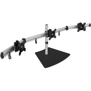 SIIG Premium Aluminum Triple Monitor Stand - Adjustable Height 3 Monitors 13" to 27" 17.6 lbs Each VESA 75 and 100 Compatible Full Motion (CE-MT2111-S1)