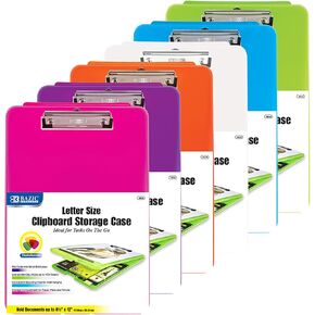 BAZIC Clipboard Storage Case, Plastic Briefcases Box, Fits A4 Letter Size, for Business Travel School Teacher Artist Student, Translucent Color, 12-Pack