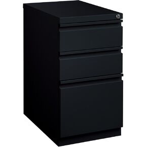 WorkPro 23"D Vertical 3-Drawer Letter-Size Mobile Pedestal File Cabinet, Metal, Black