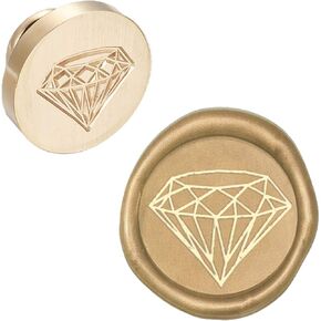 CRASPIRE Wax Seal Stamp Head Replacement Diamond Removable Sealing Brass Stamp Head Olny for Creative Gift Envelopes Invitations Cards Decoration