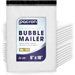 1000-Pack Waterproof Poly Bubble Mailers 4 x 8- Thick, Durable, Instant Seal Envelopes with Strong Adhesive - Protective Shipping Mailers for Jewelry, Cosmetics, SD Cards, USB Cables