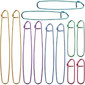 12pcs Knitting Stitch Holders Handy Yarn Stitch Holder Versatile Knitting Crochet Hook Colorful Practical Crochet Holders for Quilting Sewing (6 Sizes)