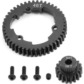 RC Car Upgrade Parts Compatible with Traxxas 1/5 for X-Maxx 1/7 XO-1 1/10 for Maxx for E-REVO 2.0V XL 46T+18T RC Car Hardened Steel Spur Gear Kit