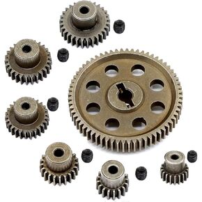 RC Spare Part Compatible with HSP for Himoto Amax for Redcat Exceed 94111 1/10 RC Car Parts Metal Diff Main Gear 64T Motor Pinion Gears 11184