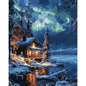Cross Stitch Supplies 14 Counted Stamped Cross Stitch Kits for Adults Moon Santa Claus Cross Stitch Kits Printed Pattern Needlepoint Kits (Santa Claus)