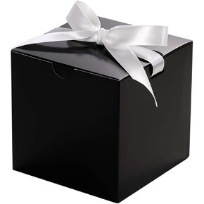 UnicoPak 10 Pack 4x4x4 Small Gift Boxes, White Gift Boxes with Lids for Presents, Elegant Treat Boxes for Birthday Party Wedding Holiday Christmas
