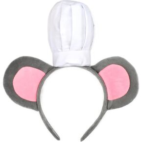 HODRME Mouse Headband with Chef Hat-Halloween Christmas Festival Theme Party Cartoon Cosplay Costume Accessory