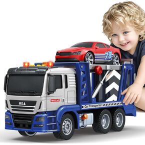 لعبة Springflower Dump Truck Tuy لـ 3 4 5 5 6 7 7 سنوات ، لعبة شاحنات Dump Trucks مع الصوت والضوء ، والأطفال الصغار هدايا عيد ميلاد القبلة الحمراء للبنين والبنات