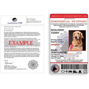 XpressID Custom Holographic Emotional Support Animal Photo ID Card & ESA Letter - Registration on US Service Dog Registry - QR Code Ready