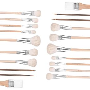 10 Pcs Pottery Glaze Brushes Mop Brush for Acrylic Ceramic Brushes Set Watercolor Paintbrush Painting Goat Hair Blending Brush Underglaze Paintbrush for Pottery Wool Art Tool for Oil Acrylic