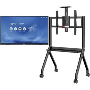 Smart Board and Stand Combo Kit, 55 Inch Interactive Display Writing Board, 4K UHD Touch Screen All-in-One Computer, Electronic Presentation Smart Whiteboard for Office and Classroom