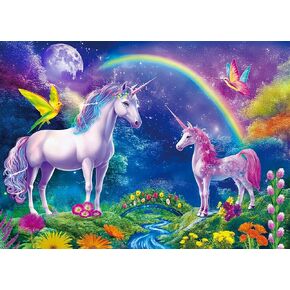 300 Piece Puzzle for Kids and Adults, Colorful Dreamy Unicorns Large Piece Puzzle, Family Activity Game Nights Gift (21" x 15")