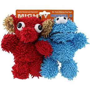 MIGHTY- Microfiber Ball- Jr Monster & Elephant-2 Pack- Made with Squeaker Balls and Minimal Stuffing. Strong & Tough. Interactive Play. Dog Toy Machine Washable & It Floats
