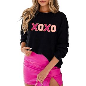 MARZXIN Women 2024 Valentine Casual Holiday Sweaters Long Sleeve Round Neck Cable Knit Pullover Sweatshirt in Kuwait