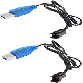 2 Pack 3.7V Charger Battery Cable for USB Electric Rc Toys Airplane Model Music Machine Charger
