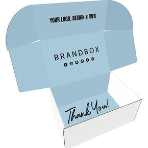 Custom Shipping Boxes (25 Pack) - Printed with Your Logo and Design - Branded Mailer Boxes for Small Business, Subscription, Products, and More (Inside and Outside Print)