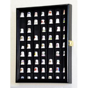59 Opening Thimble/Small Miniature Display Case Cabinet Holder Wall Rack 98% UV Lockable