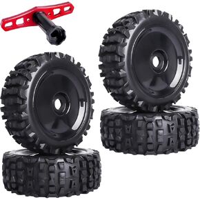 17mm Hex Preglued Wheels Tires Set 1/8 RC Truck Compatible with Arrma Typhon 6S Blx Talion Losi 8IGHT