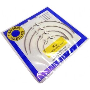 C.S. Osborne & Co. No. K-3 - Curved Round Point Needle Card (4 assorted sized included)