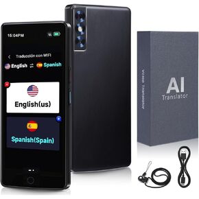 Anpress Language Translator Device, AI Instant Translator Real Time Translation Device with 150 Languages & 5.5" Touch Screen, Smart Online/Offline/Voice/Photo Translation for Business Learning Travel