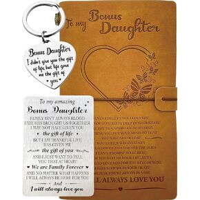 Bonus Daughter Gifts, To My Bonus Daughter Journal 140 Pages, Bonus Daughter Card, Adopted Daughter Gift, Stepdaughter Gift from Stepmom, Gift for Bonus Daughter Birthday Graduation Christmas