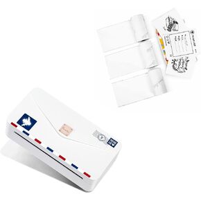 Phomemo M04AS Mini Printer with 53mm White Adhesive Paper Bundle