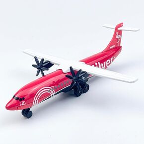 Silver ATR Die-Cast Propeller Airplane Model – 6 Inch Alloy Plane with Rolling Wheels – Miniature Aircraft Collectors & Aviation Enthusiasts
