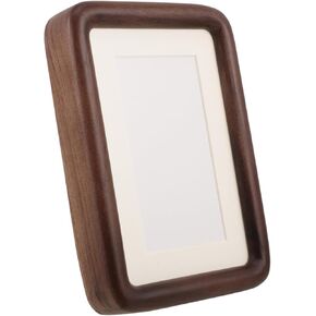 VICASKY Solid Wood Picture Frame Rustic Desktop Photo Display Nail Design Dual Functionality for Home Fits Photos Walnut Finish