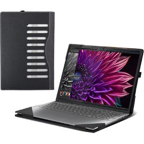 Laptop Cover for Lenovo Yoga Pro 9i (16″ Intel) Laptop All-Inclusive Drop-Proof Case 16inches PU Leather Inner Pocket Cover (Dark Grey)