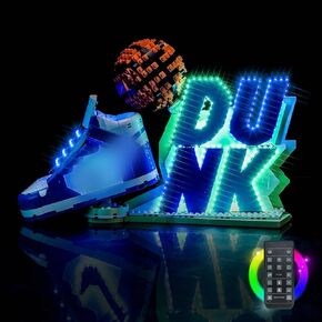 Upgraded Led Light Kit Compatible with Lego x Nike Dunk Set Building Set, RC Version Compatible with Lego 43008 (Model Not Included)