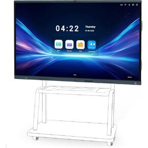 86'' Smart Board, 4K Touch Screen Interactive Whiteboard Display, AI Camera with 8 Mics, Android 13.0 8+128G, All in One Smartboard for Classroom Home Office (Board+Wall Mount)