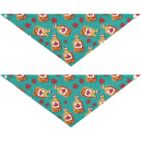 2 Pack Dog Bandanas Golf Club Ball Pattern Milk Silk Pet Bandana Scarf Snap Button Triangle Bibs Kerchief Set Pet Holiday Accessories Decor for Puppy Dogs Cats L