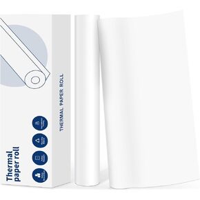 US Letter Thermal Paper Roll, 8.5in x 21.33ft/Roll, 4 Rolls, Quick-Dry Printer Paper Compatible with Phomemo M832 M833 M834 M835 Thermal Printer for Documents Contracts (216mmx6.5m/Roll)