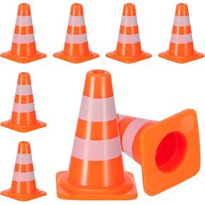 VOSAREA 7Pcs Roadblock Traffic Signs for Playtime Educational Safety Cones for Interactive Learning and Symbol Recognition