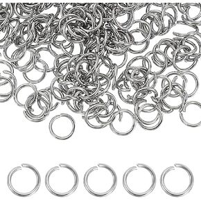 uxcell 350pcs Open Jump Rings, 5mm Stainless Steel Split O Rings 0.7mm Thick Connector Ring for Bracelet Necklace Pendant Jewelry Keychain DIY Craft Making, Silver