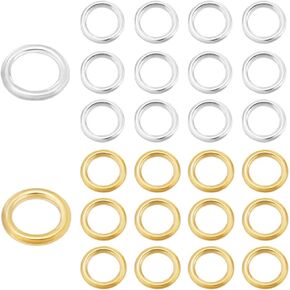 PH PandaHall 24pcs 925 Sterling Silver Closed Jumps Rings, 6mm O Rings Soldered Jump Rings 18 Gauge Round Chainmail Rings Jewelry Connector for DIY Earrings Bracelets Necklaces Keychain, Golden/Silver