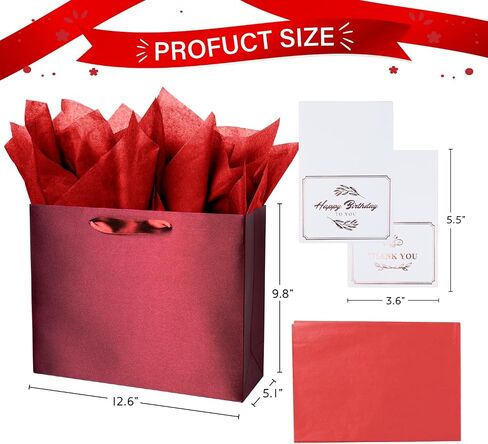 Linelglobal Blue Gift Bag with Tissue Paper Solid Color Silky for Women Men Boutique, Birthday, Fathers Day, Anniversary, Wedding 13" in Saudi Arabia