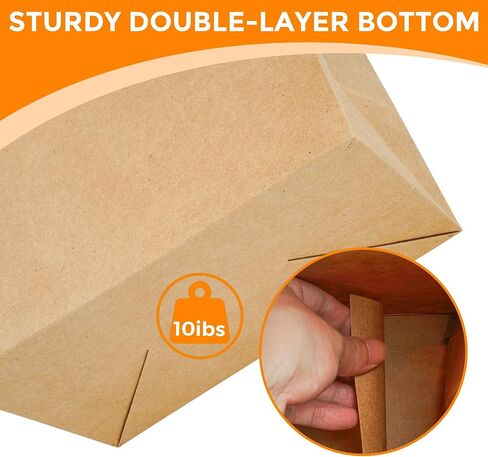 MOXARYSU 6 Pcs Brown Gift Bags with Clear Window: 9.8x5.1x7.1 Inch Medium Kraft Paper Bags with Handle For Party Business Birthday Wedding in Saudi Arabia