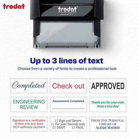 Trodat 4912 ختم عنوان الإرجاع المخصص المخصص للذات - قابلة للتخصيص حتى 4 أسطر من النص - ختم مطاطية للعنوان القابل لإعادة التعبئة ، أساسيات الأعمال الصغيرة ، الشحن ، العمل - متوسط in Saudi Arabia